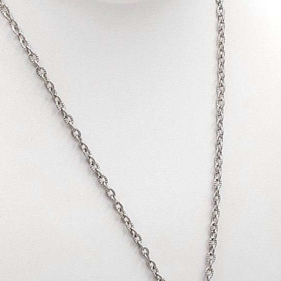 Silver Tone Mini Heart Pendant Necklace Gold Charm Round Link Chain 16 in - Picture 6 of 9